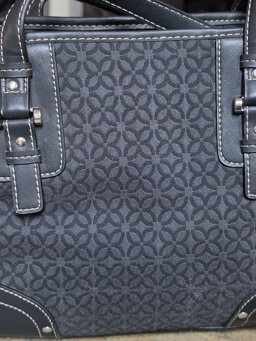 RELIC by FOSSIL NWT Black Jacquard Floral Shoulder Bag w/ Black Patterned Tote